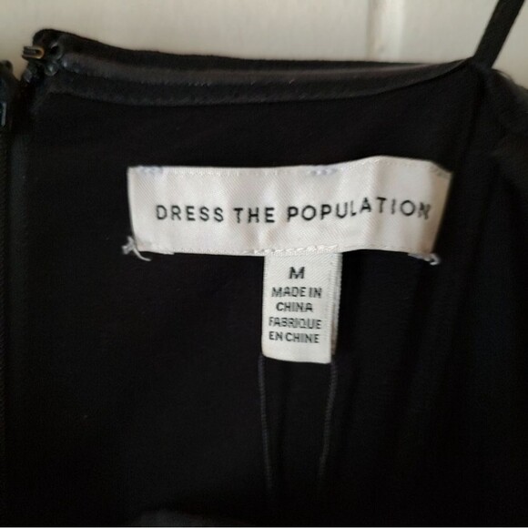 Dress the Population Black Crepe Paris Mermaid Gown Dress Size Medium NWT - Picture 4 of 8